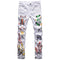 Stylish Printing Jeans Skeleton Graffiti Men's Stretchy Straight Pants
